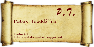 Patek Teodóra névjegykártya